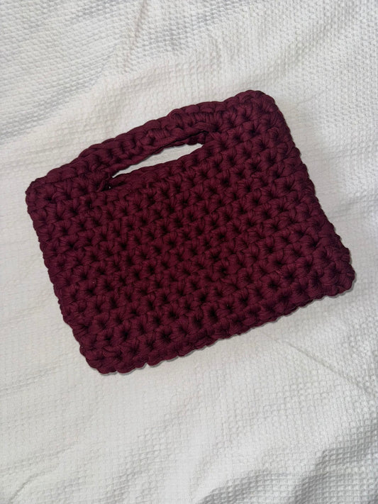 Hand Made Crocheted Bag - Burgundy